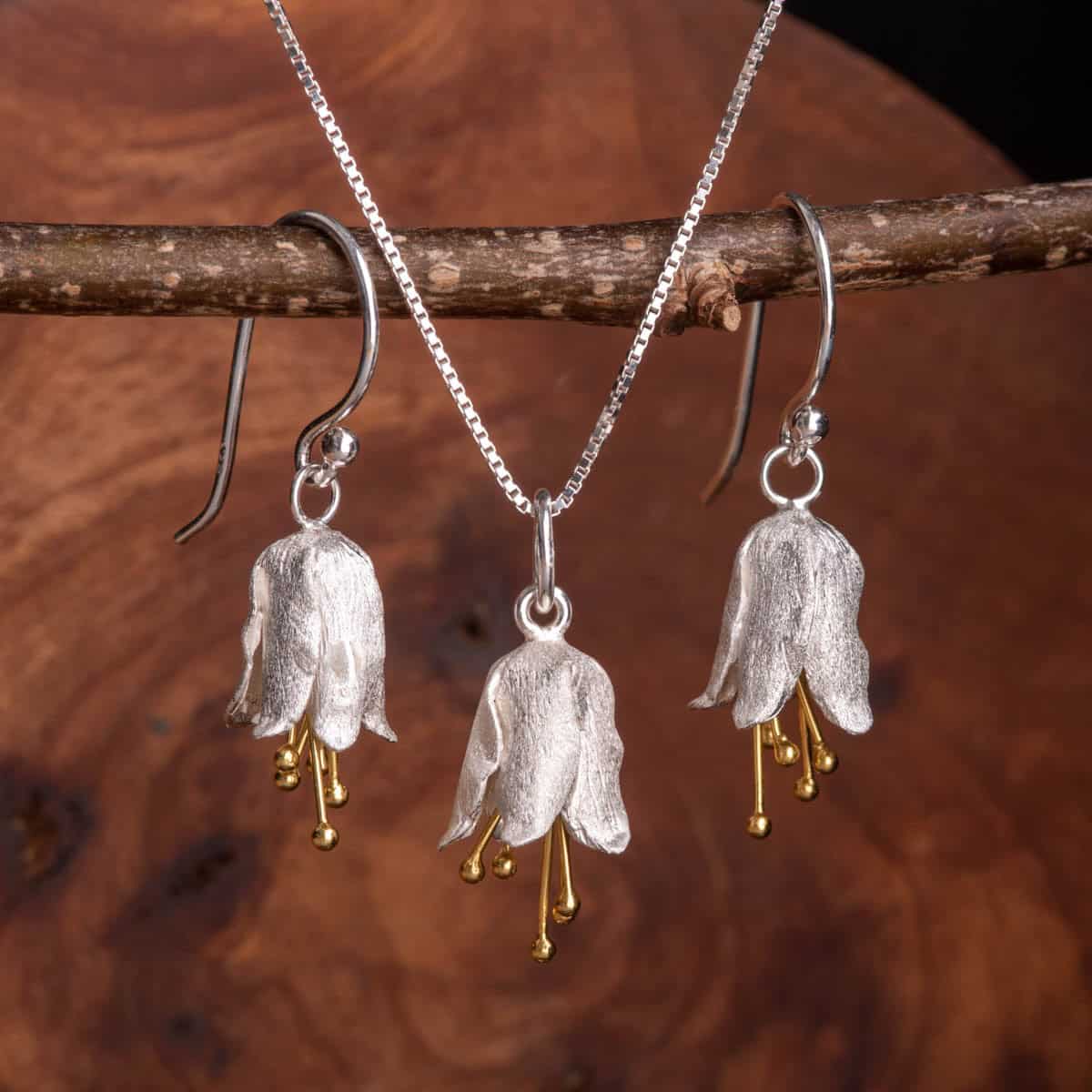 Bluebell Flower Jewellery Set - Royal Mile Silver