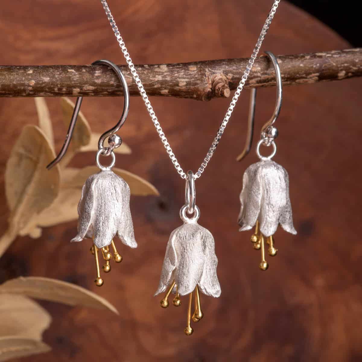 Bluebell Flower Jewellery Set - Royal Mile Silver