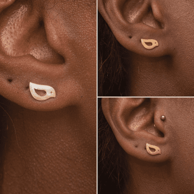 Royal Mile Silver - Wee Bird stud in 3 finishes