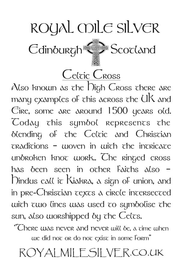 Royal Mile Silver - Celtic Cross info card