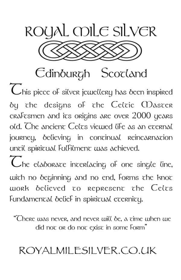 Royal Mile Silver - Celtic knot info card