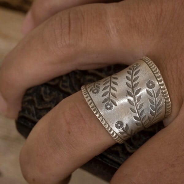 Royal Mile Silver - handmade silver leaf and flower ring