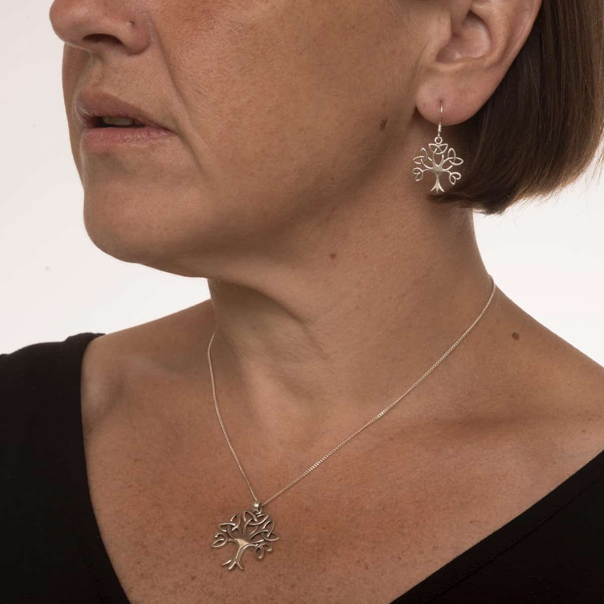 Royal Mile Silver - small Celtic Tree of Life earrings & pendant