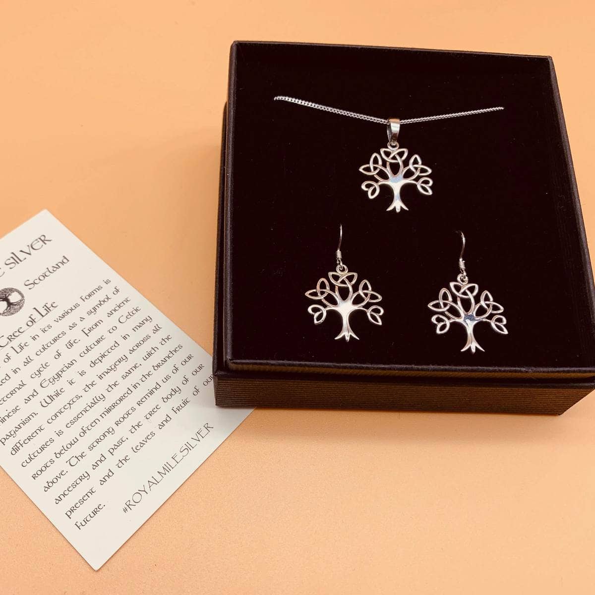 Royal Mile Silver - Small Celtic Tree of Life earrings & pendant