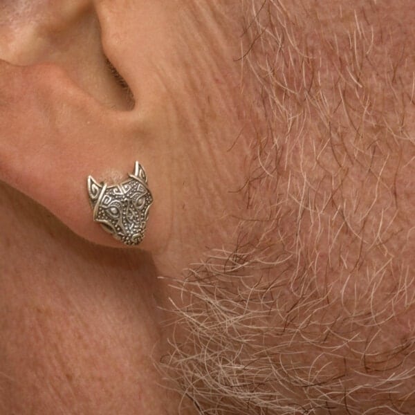 Royal Mile Silver - Viking Celtic Fenrir Wolf Head Stud