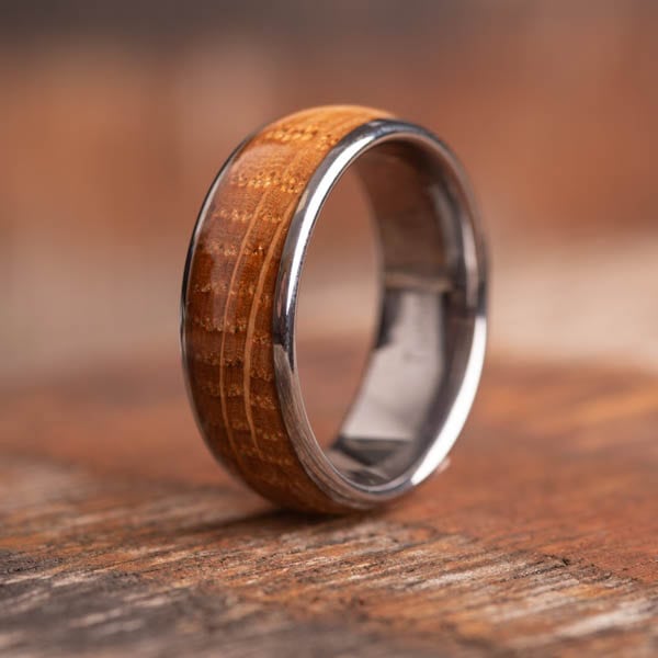 Whisky Barrel Wood Tungsten Carbide Ring - Royal Mile Silver