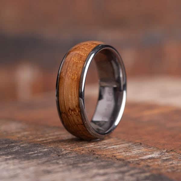 Whisky Barrel Wood Tungsten Carbide Ring - Royal Mile Silver
