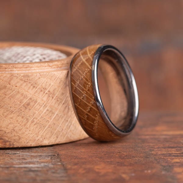 Whisky Barrel Wood Tungsten Carbide Ring - Royal Mile Silver