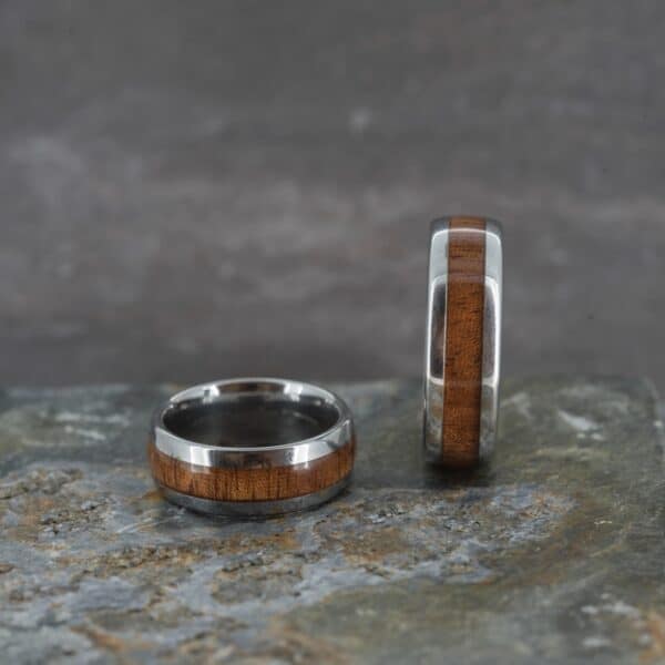 Royal Mile Silver - Tungsten carbide Koa Wood ring