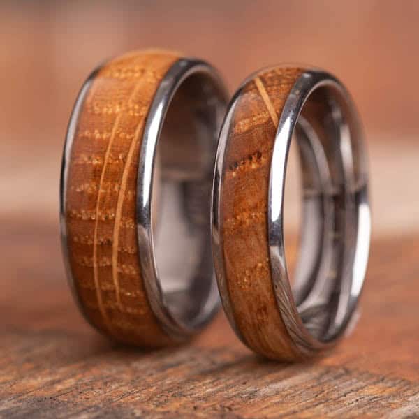 Whisky Barrel Wood Tungsten Carbide Ring 6mm - Royal Mile Silver