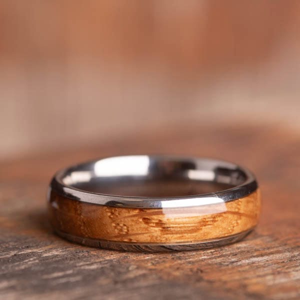 Whisky Barrel Wood Tungsten Carbide Ring 6mm - Royal Mile Silver