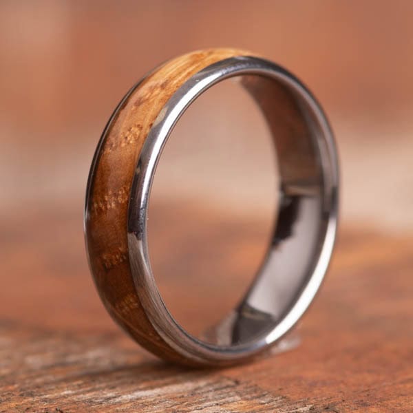 Whisky Barrel Wood Tungsten Carbide Ring 6mm - Royal Mile Silver