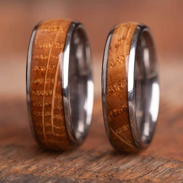 Whisky Barrel Wood Tungsten Carbide Ring 6mm - Royal Mile Silver