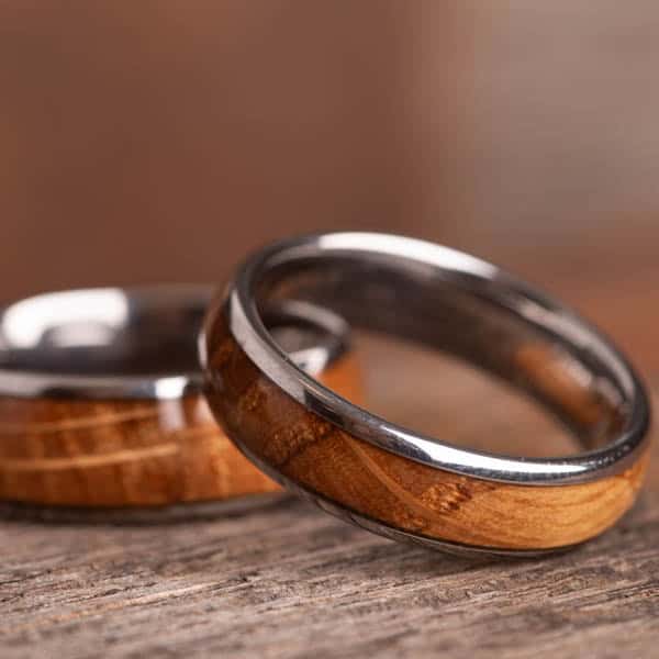 Whisky Barrel Wood Tungsten Carbide Ring 6mm - Royal Mile Silver