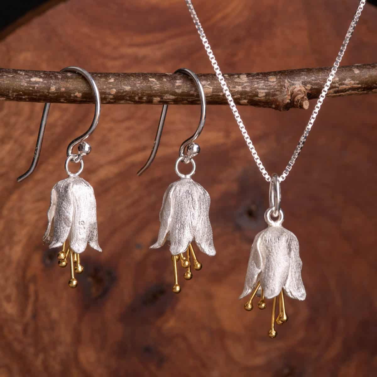 Bluebell Flower Jewellery Set - Royal Mile Silver