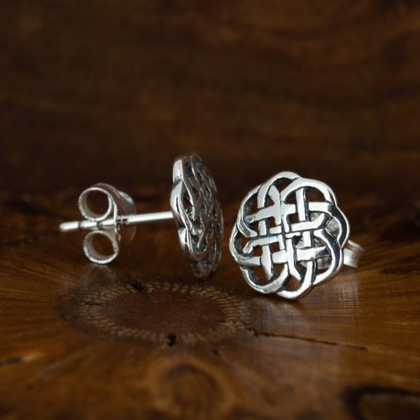 Large Celtic Knot Stud Earrings - Royal Mile Silver