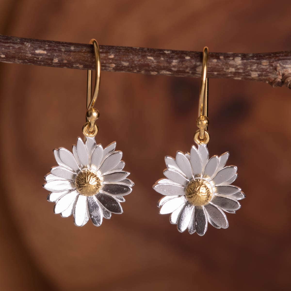 White Flower Dangle Earrings - Daisy & Pearl Boho Spring Earrings, Gift For Women & Girls - View #4
